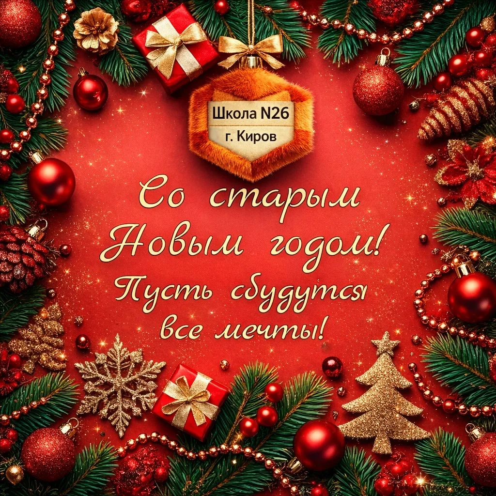 Дорогие друзья!   Поздравляем вас со Старым Новым Годом! Пусть этот праздник подарит радость, удачу 