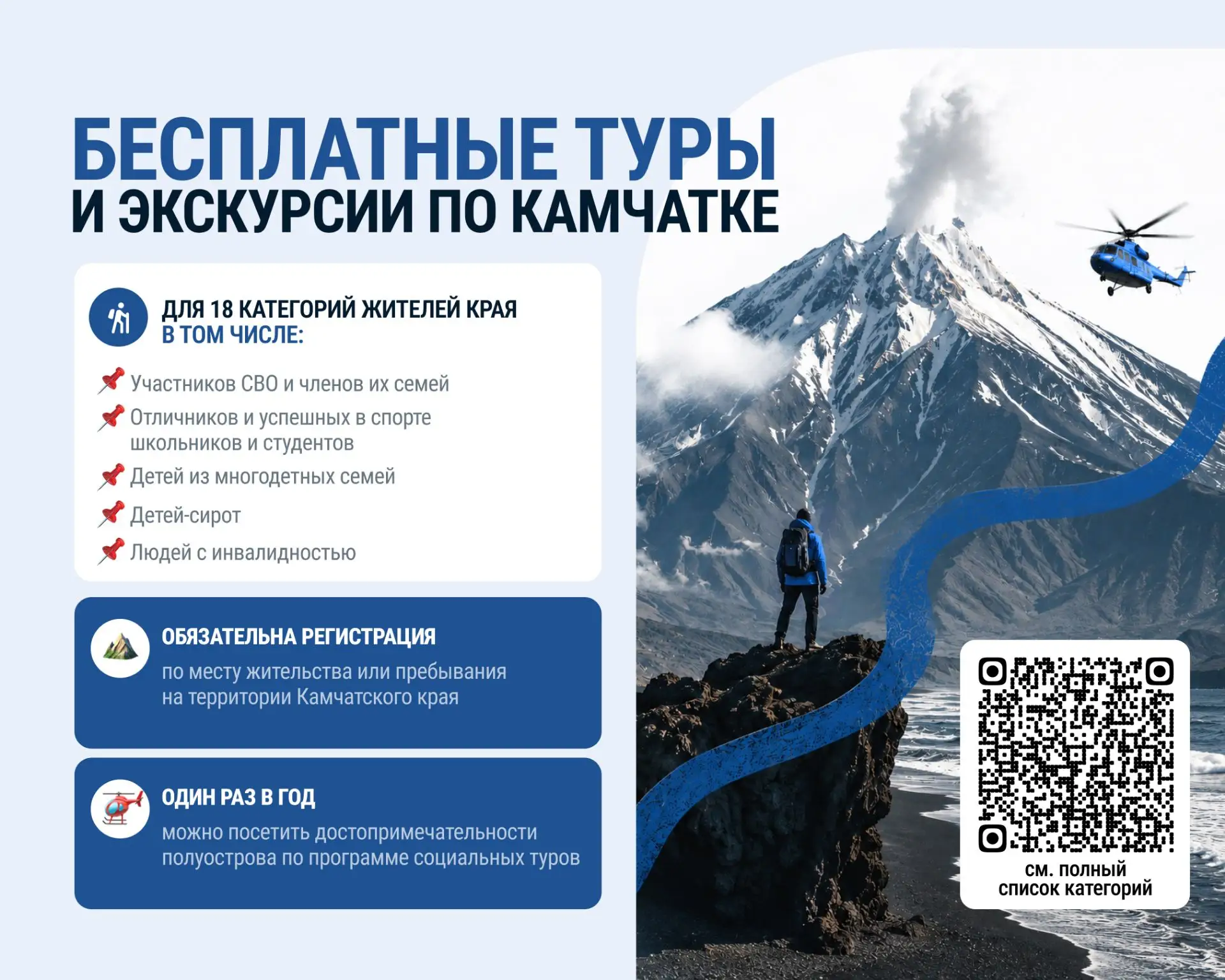 Жители Камчатки могут оформить электронный сертификат на социальный тур