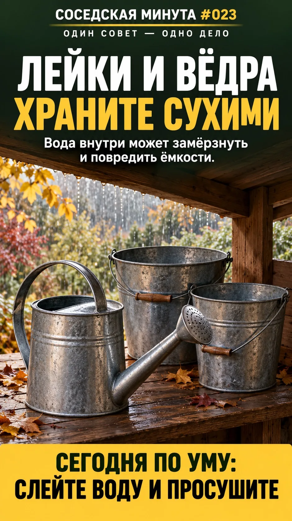 Доброе утро! 🍂 Маленькое дело — одной заботой к зиме меньше 😊