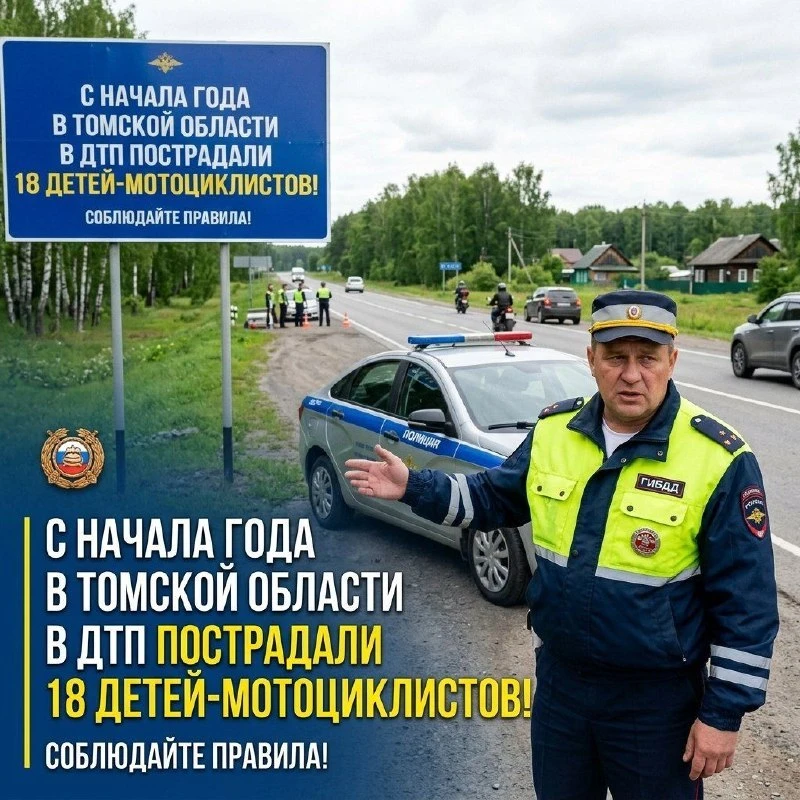 В Томской области в ДТП с мототранспортом пострадали 18 детей.