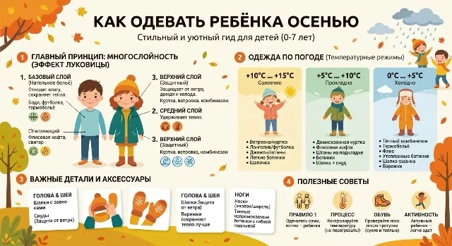 Осенний гардероб: как одеть ребенка, чтобы не замерз и не вспотел? 🍂