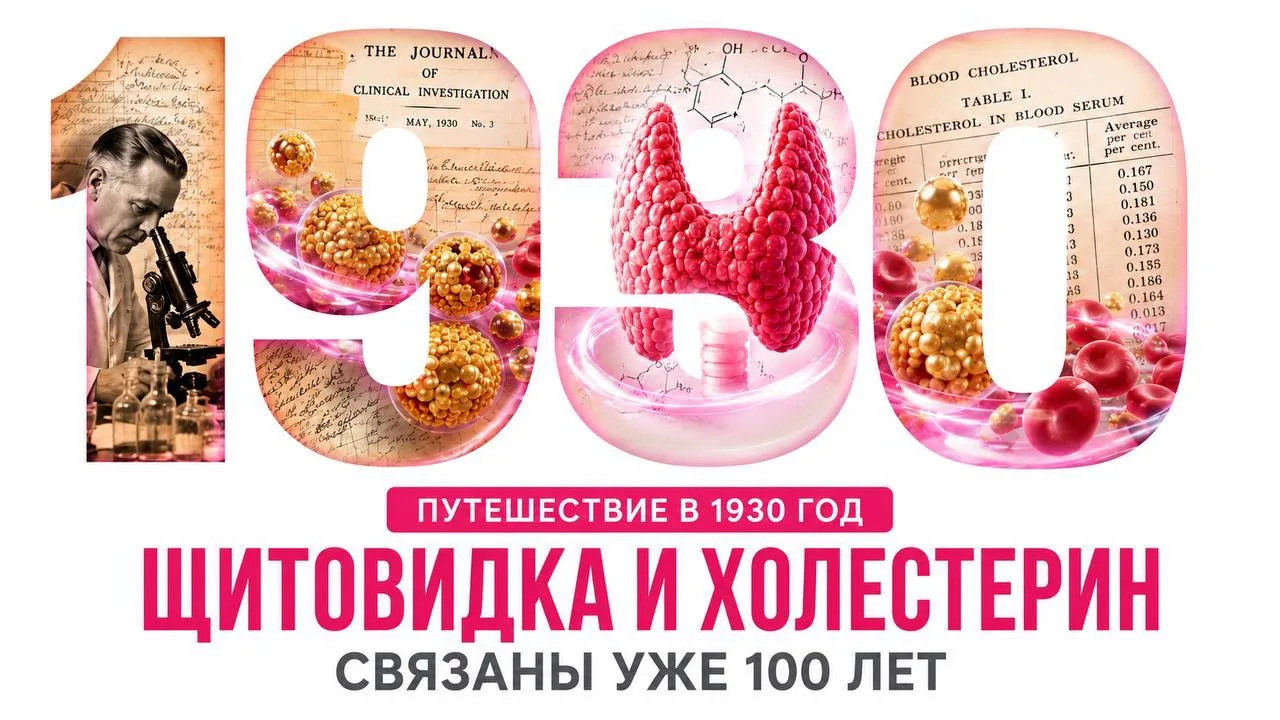СВЯЗЬ ЩИТОВИДКИ И ХОЛЕСТЕРИНА БЫЛА ДОКАЗАНА ПОЧТИ 100 ЛЕТ НАЗАД
Сегодня вас ждет пост-историческая с