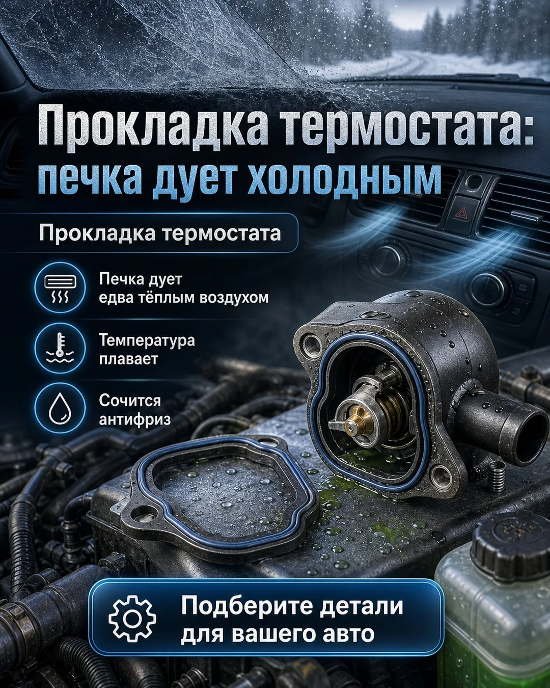 🚗 Печка не греет, хотя двигатель работает? Это не мелочь — проблема в системе охлаждения.