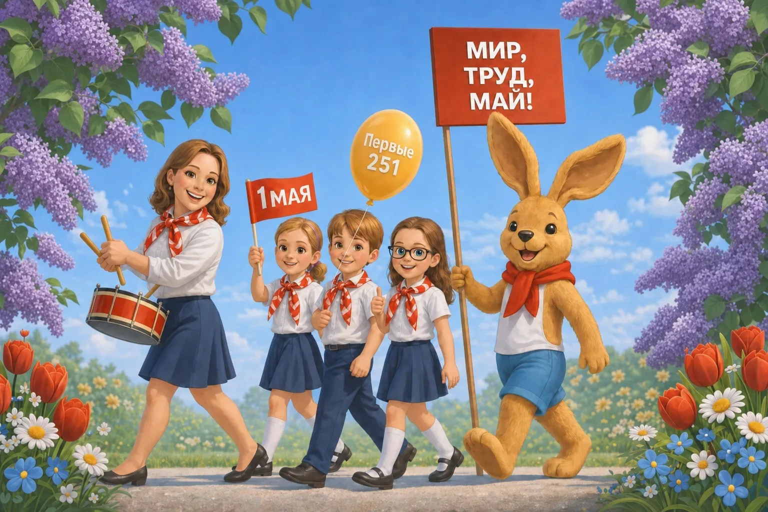 🎈Первые 251 поздравляют всех с праздником  мира и труда 1 мая!!! 🚩