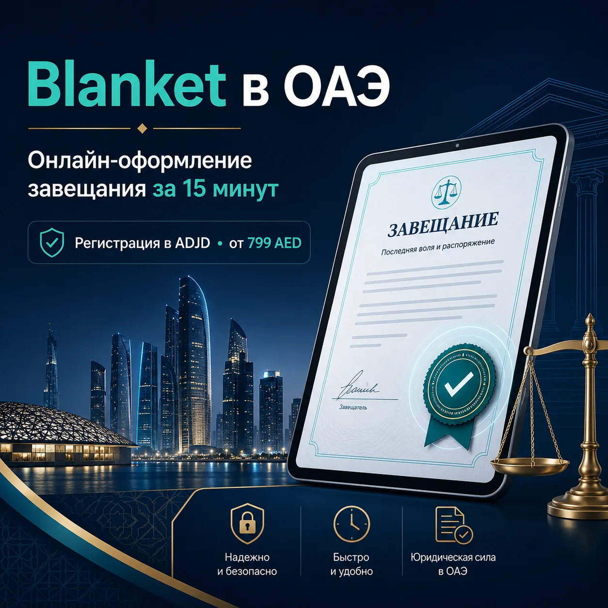 В ОАЭ запущен новый сервис Blanket, который позволяет экспатам дистанционно оформлять завещания и ре