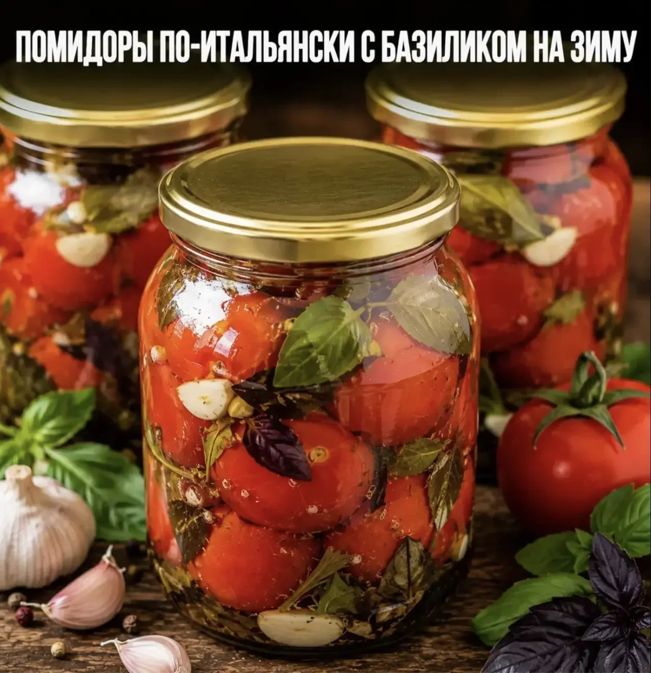 🍅 ПОМИДОРЫ ПО-ИТАЛЬЯНСКИ С БАЗИЛИКОМ НА ЗИМУ