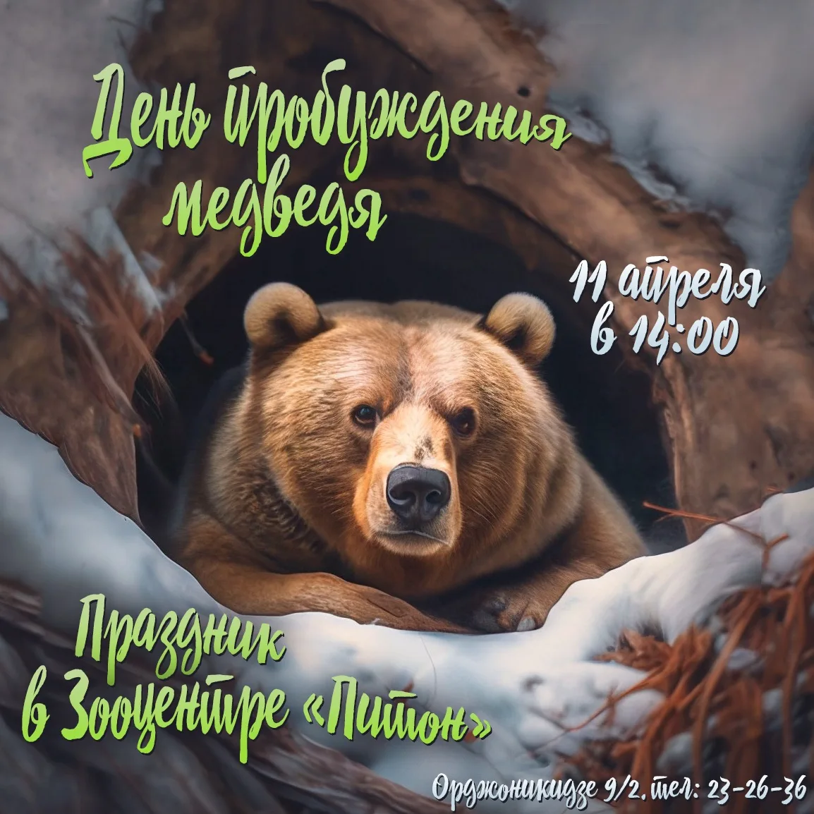 11 апреля – праздничное мероприятие «День пробуждения медведя» 🌸