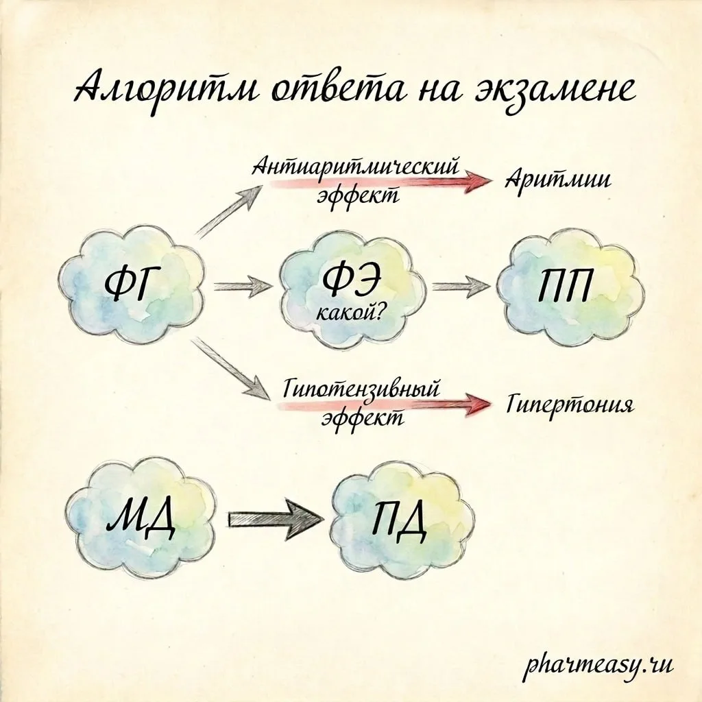 📝 Алгоритм  ответа на экзамене по фармакологии