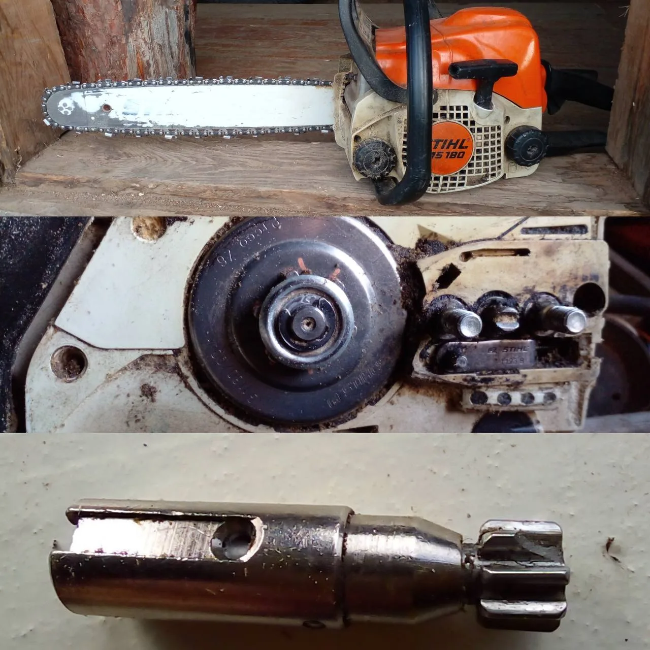 Перестало поступать масло на шину пилы Stihl 180.