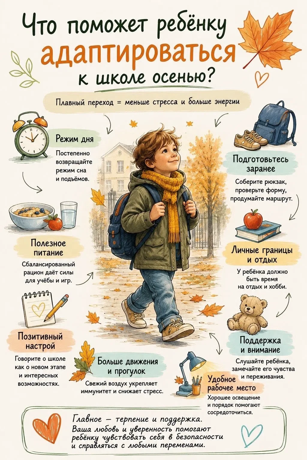 🍁 Возвращение к учёбе — серьёзная перестройка для детского организма