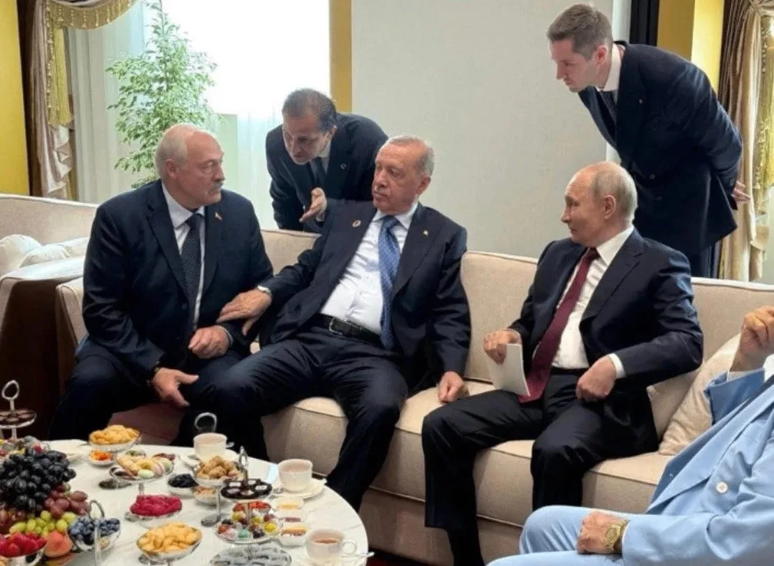Эрдогана посадили на диван, чтобы он не провалился между двух стульев