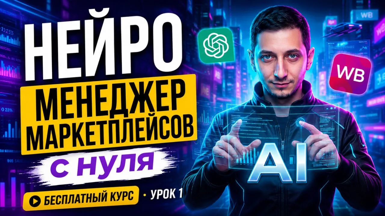 Менеджер маркетплейсов с нуля: Как работать в 5 раз быстрее с помощью ИИ. Урок 1