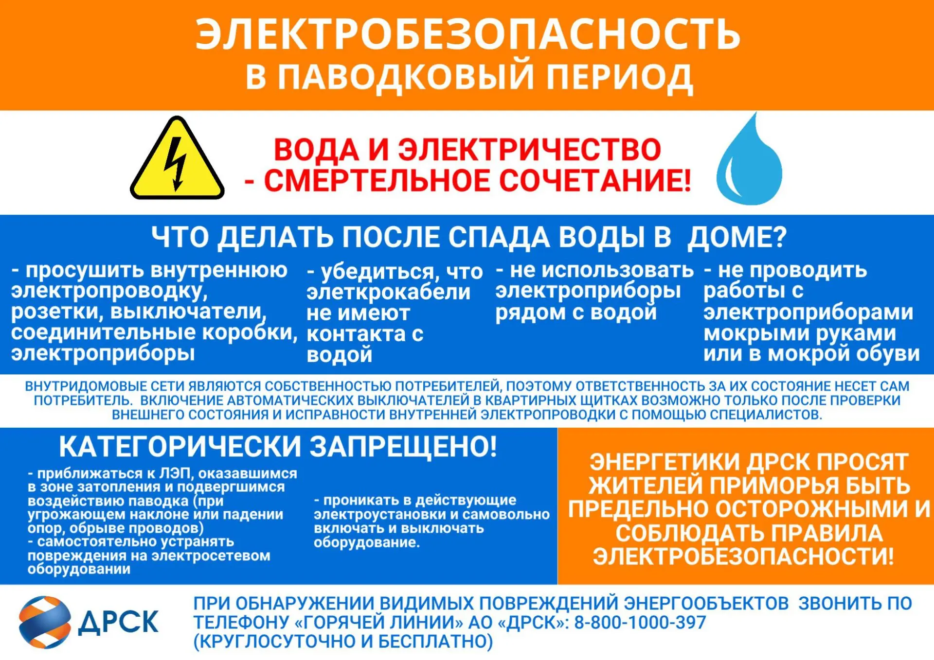 ⚡ Электробезопасность в период паводка