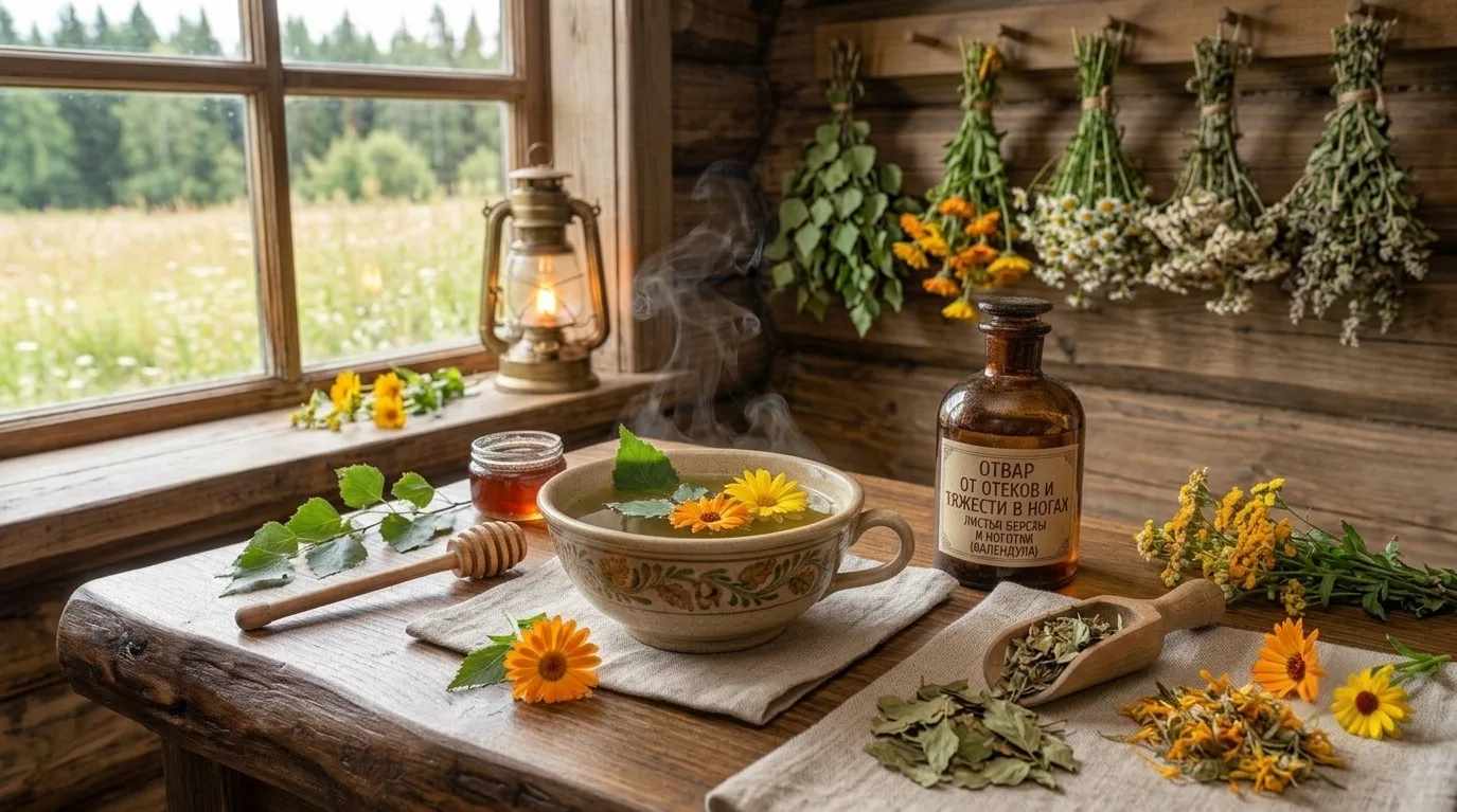🌿 **НАСТОЙ ОТ ОТЕКОВ И ТЯЖЕСТИ В НОГАХ** 🌿