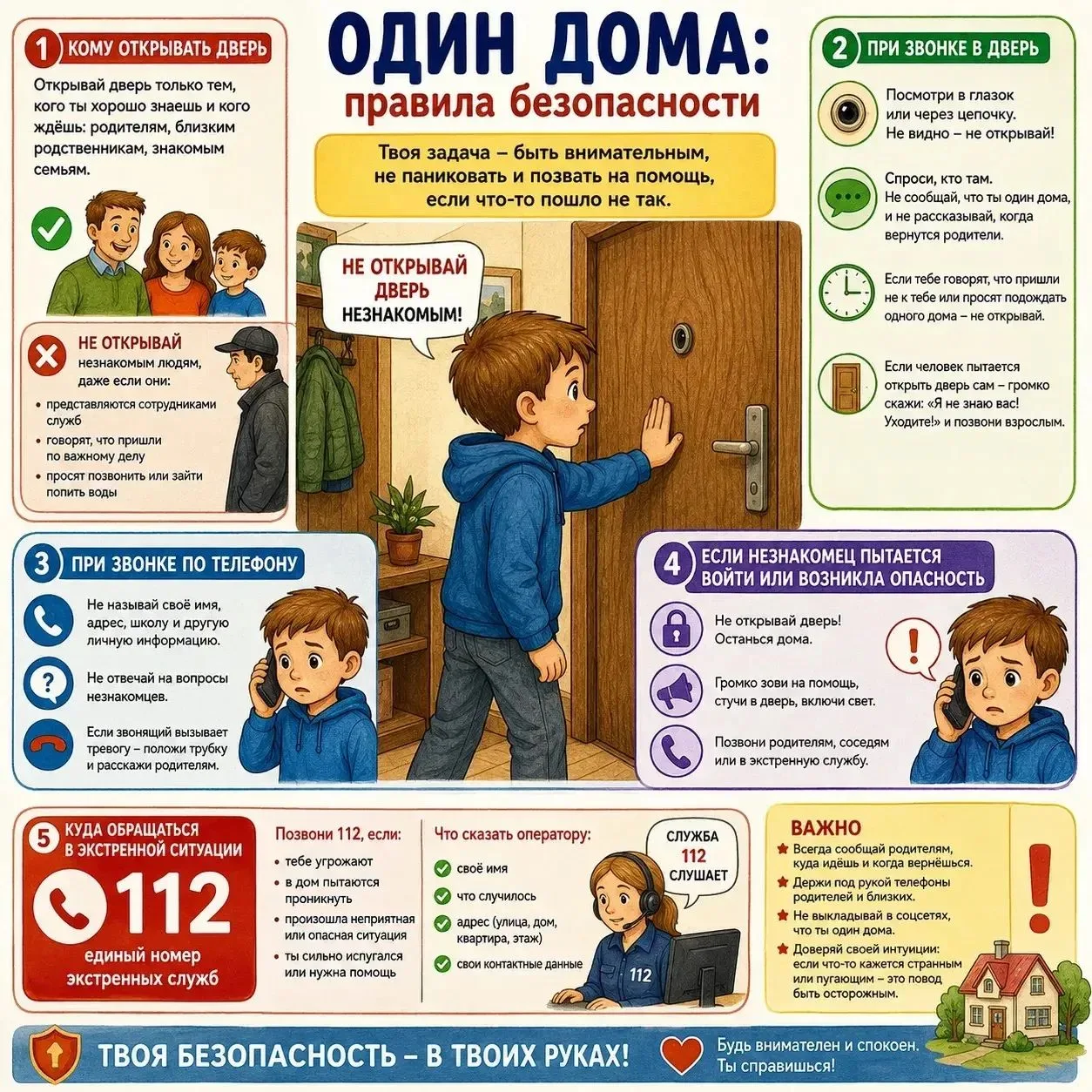 🏠Один дома: правила безопасности для школьника