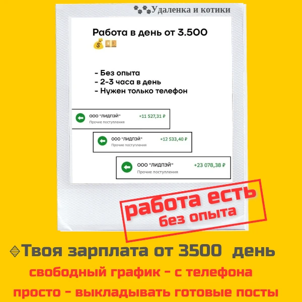 🔹Твоя зарплата от 3.500₽ в день