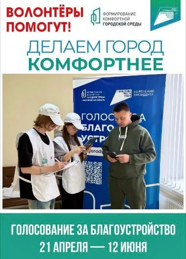 ВОЛОНТЁРЫ ПОМОГУТ! Хочу проголосовать за благоустройство территории в рамках программы ...