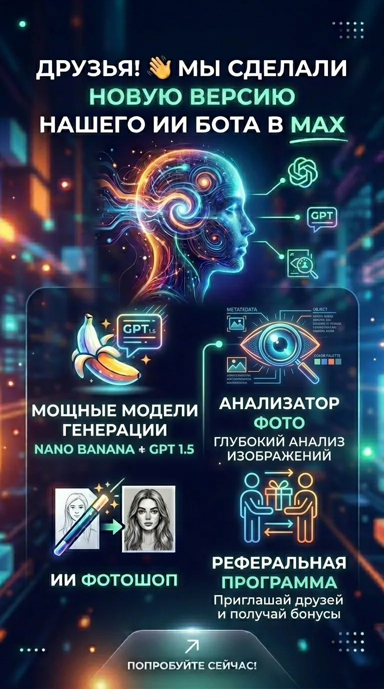 Важное обновление в инфографике, для тех, кому некогда читать🤗  👉 Главный ИИ бот Max
