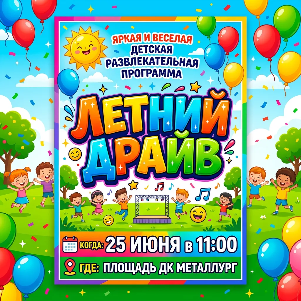 Зарядись энергией лета на празднике «Летний драйв»🌸🌸🌸!

Приглашаем всех мальчишек, девчонок, а та