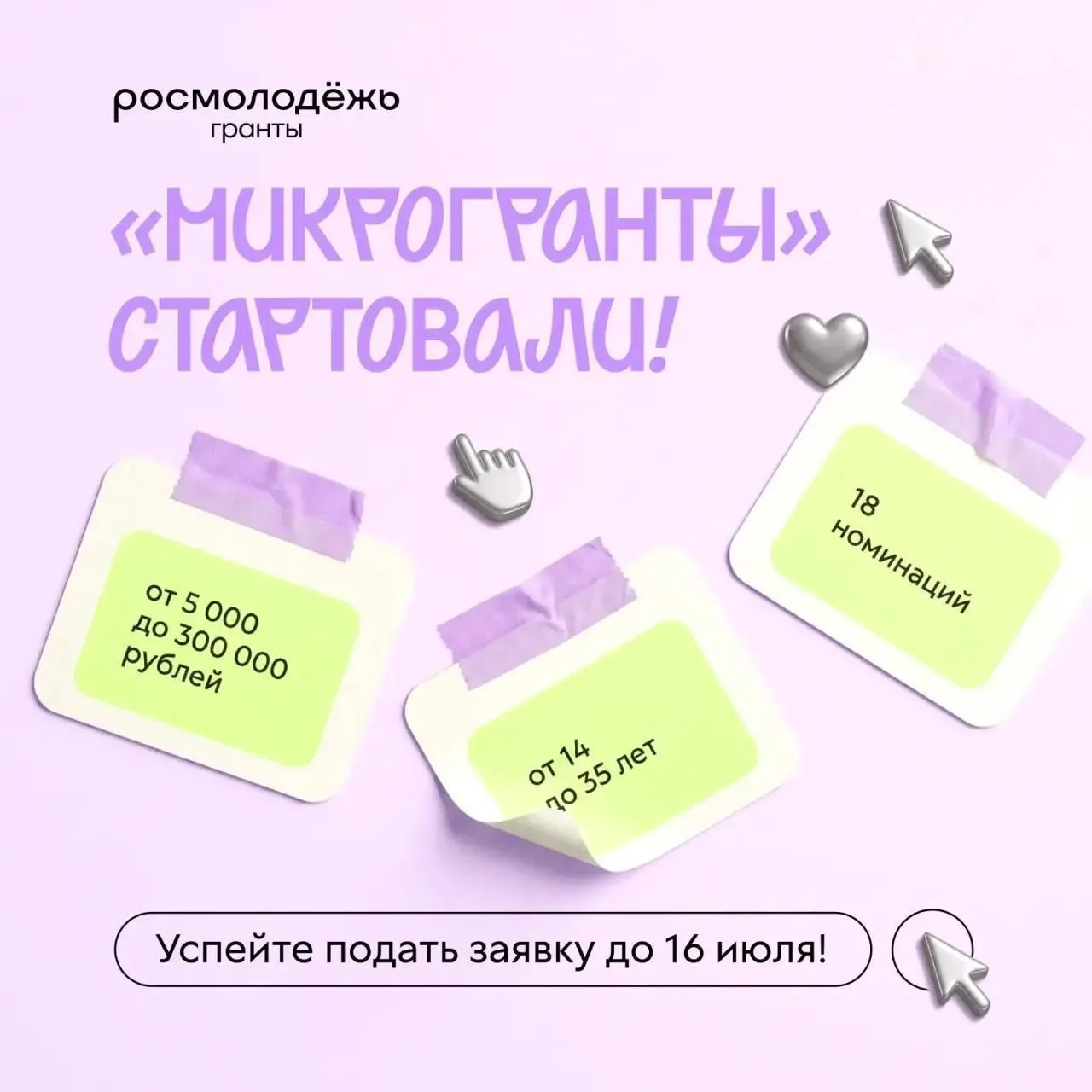 Конкурс «Росмолодёжь.Гранты: Микрогранты».