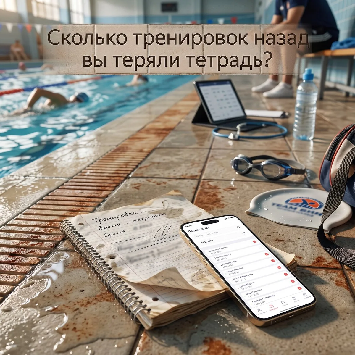 Сколько тренировок назад вы теряли тетрадь?
