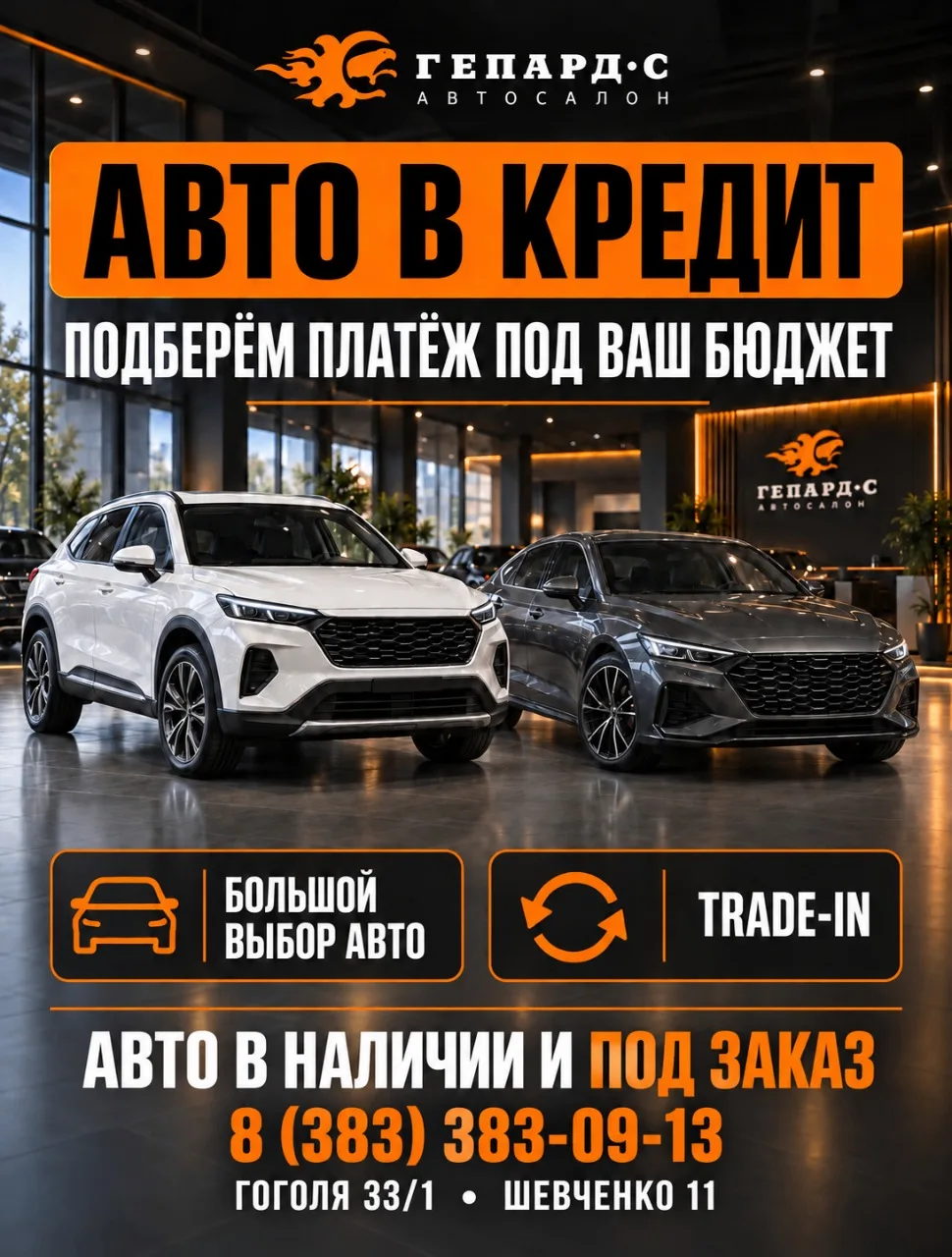 🚘 АВТО В КРЕДИТ В «ГЕПАРД-С»
