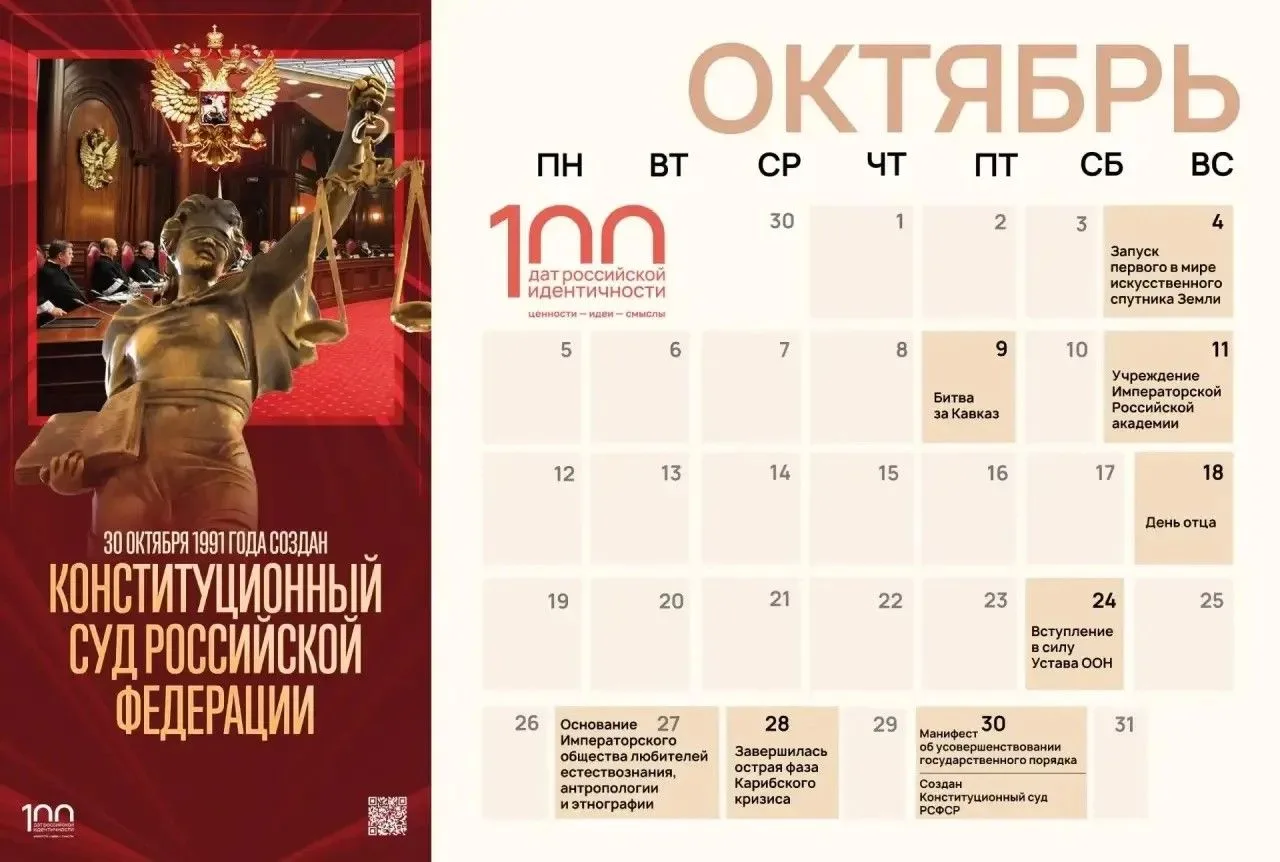 Проект "100 дат российской идентичности" включает значимые события, отражающие важнейши...