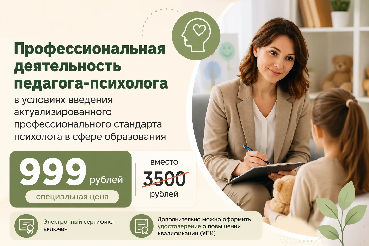 ⏰ До вступления в силу нового профстандарта «Педагог-психолог» остается всего месяц. С 1 сентября ра