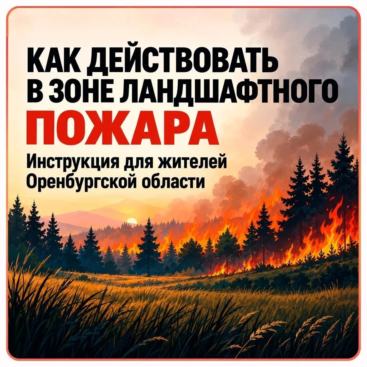❗️Ландшафтный пожар может стремительно распространяться и внезапно менять направление п...