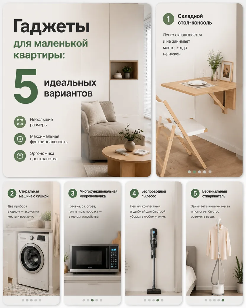 Гаджеты для маленькой квартиры: 5 идеальных вариантов