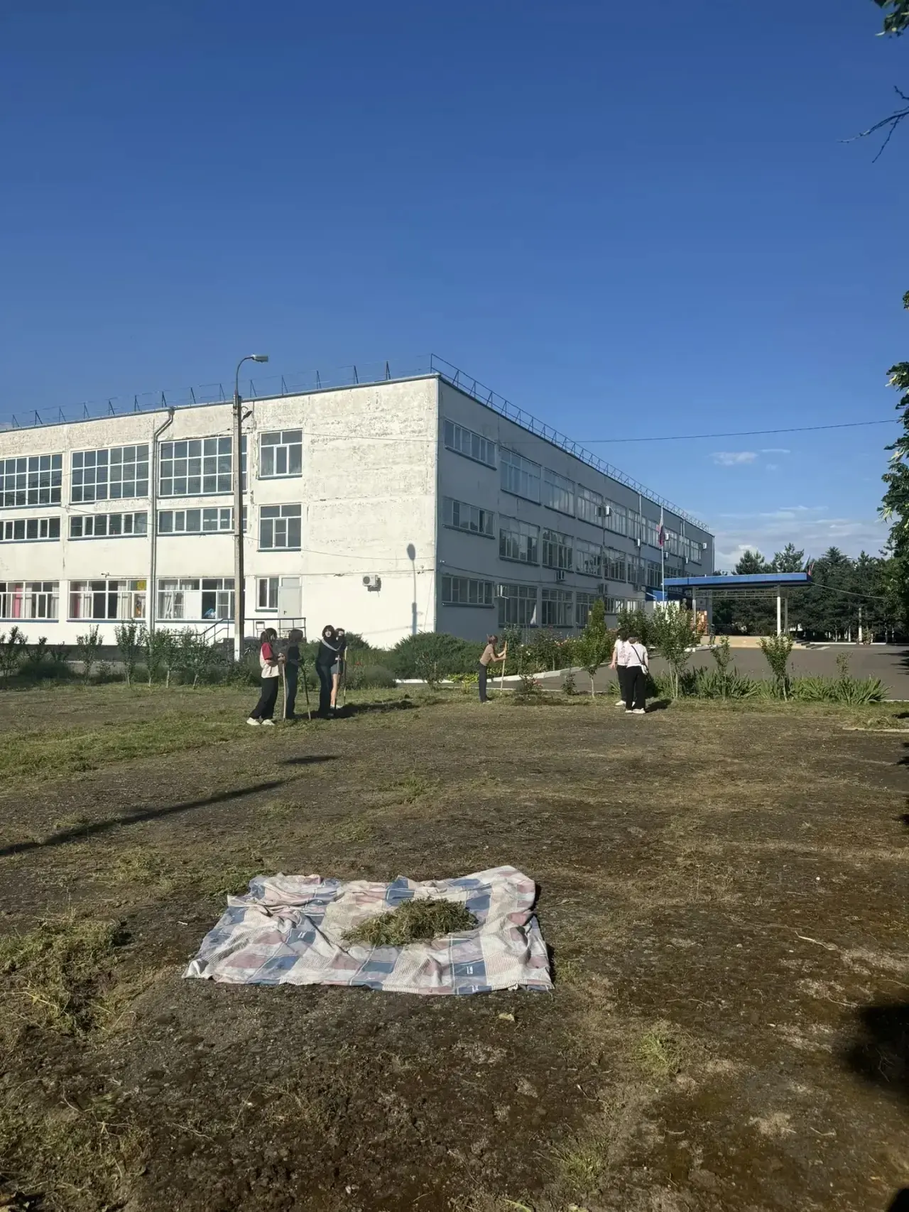 «Чистота начинается с нас»: трудовая бригада продолжает работу на пришкольной территори...