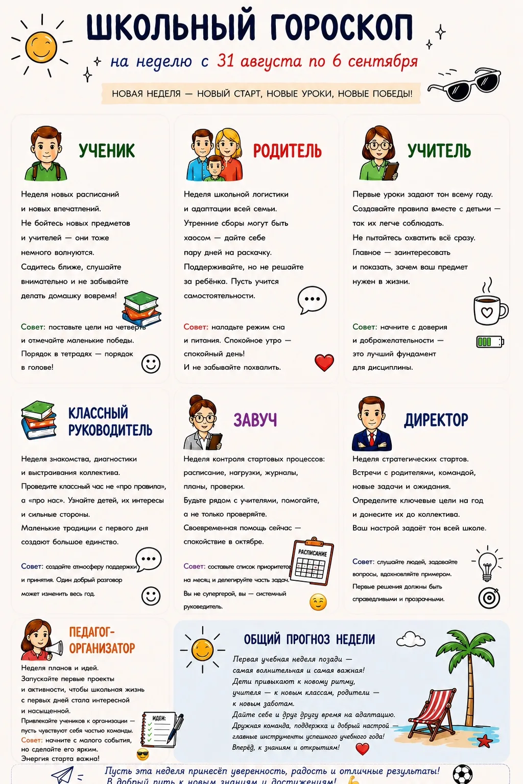 🔮 ШКОЛЬНЫЙ ГОРОСКОП НА 31 АВГУСТА - 6 СЕНТЯБРЯ