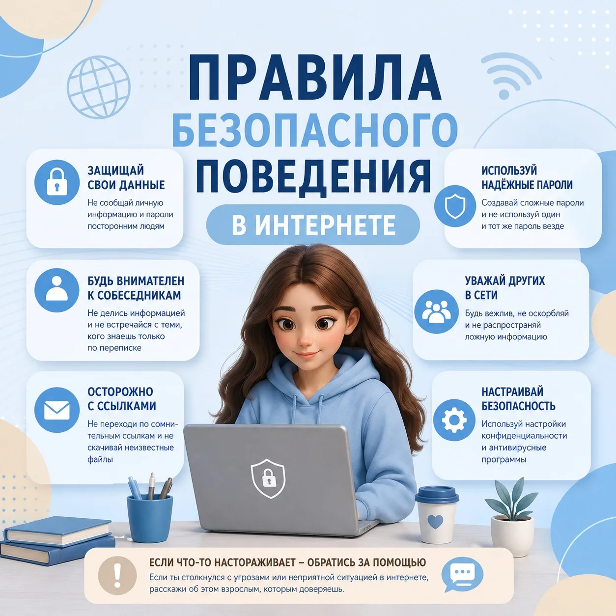 💬 Безопасность — в каждом клике

Перед тем как отправить сообщение, открыть ссылку или скачать файл