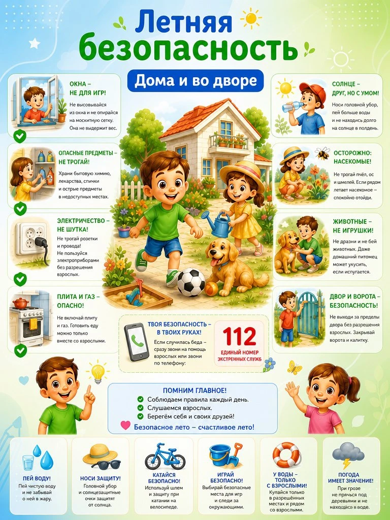 Солнце, каникулы… безопасность! ☀️