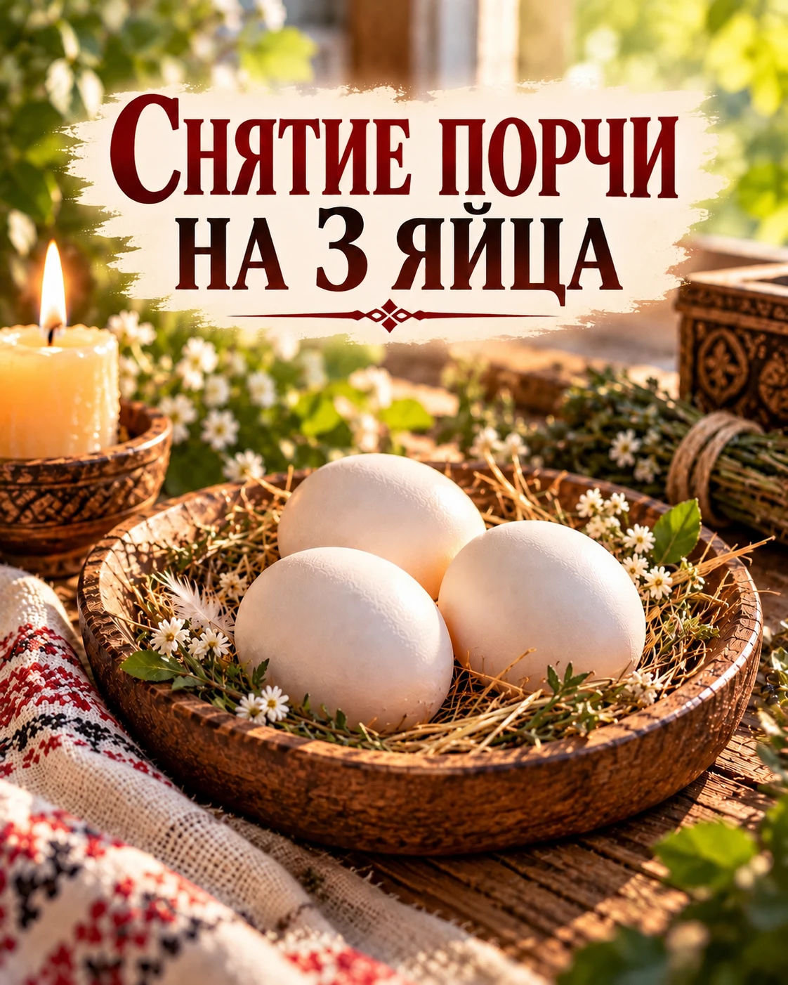 СНЯТИЕ ПОРЧИ НА ТРИ ЯЙЦА 🥚🥚🥚
