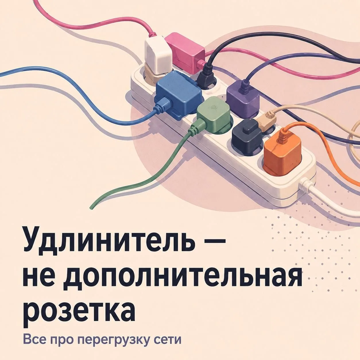 🔌 Не подключайте все сразу!

Именно эта привычка часто становится причиной опасных ситуаций.

Разби