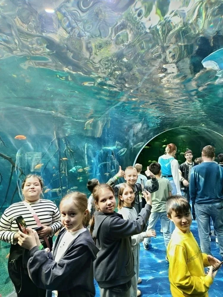🐟 Экскурсия в океанариуме: 3«В» и 3«Г» открывают подводный мир.  👫 Ученики 3«В» и 3«Г» классов посет