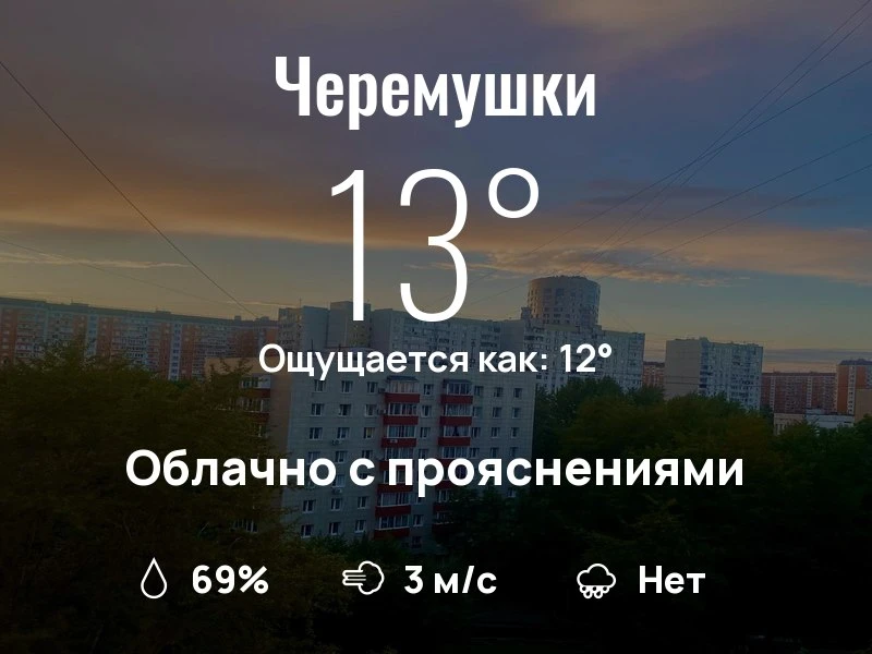 Что с погодой в Черёмушках?