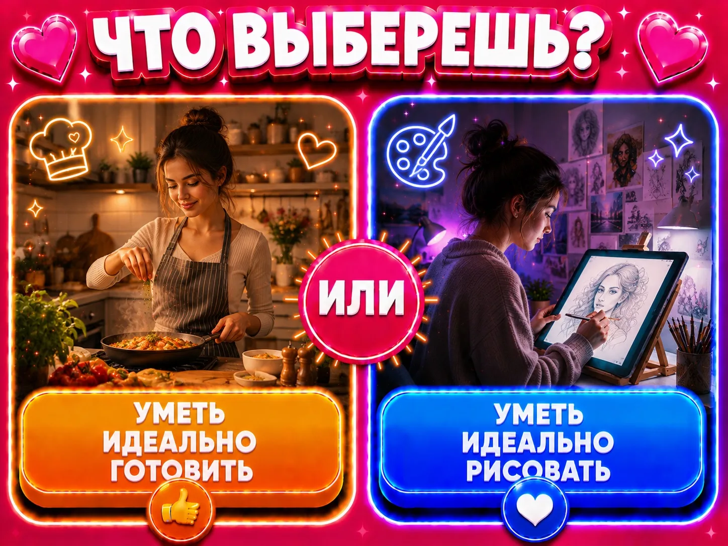 Уметь идеально готовить или уметь идеально рисовать?