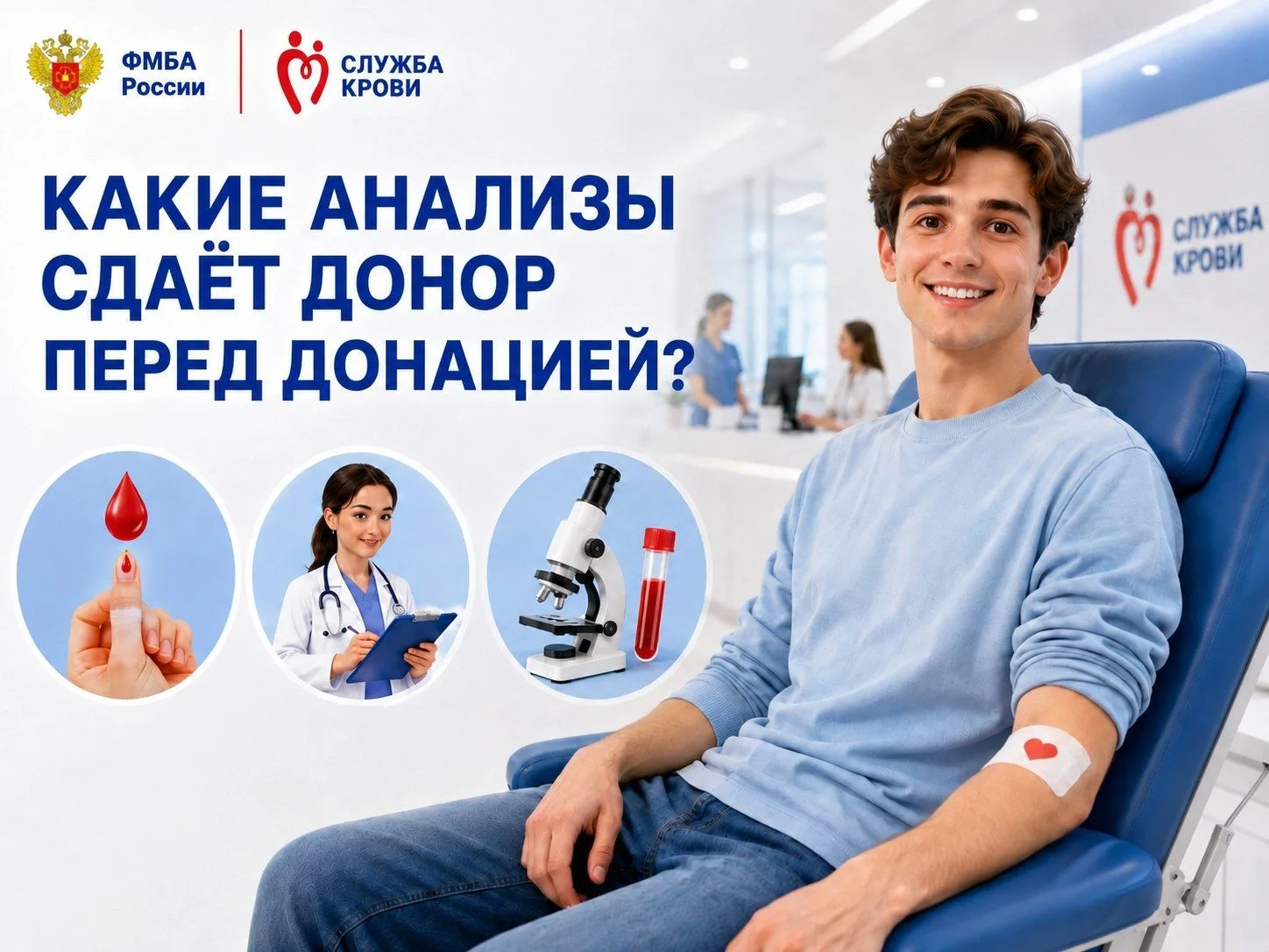 ❓ Какие анализы сдает донор перед донацией?

Никаких предварительных походов по поликлиникам! Всё пр