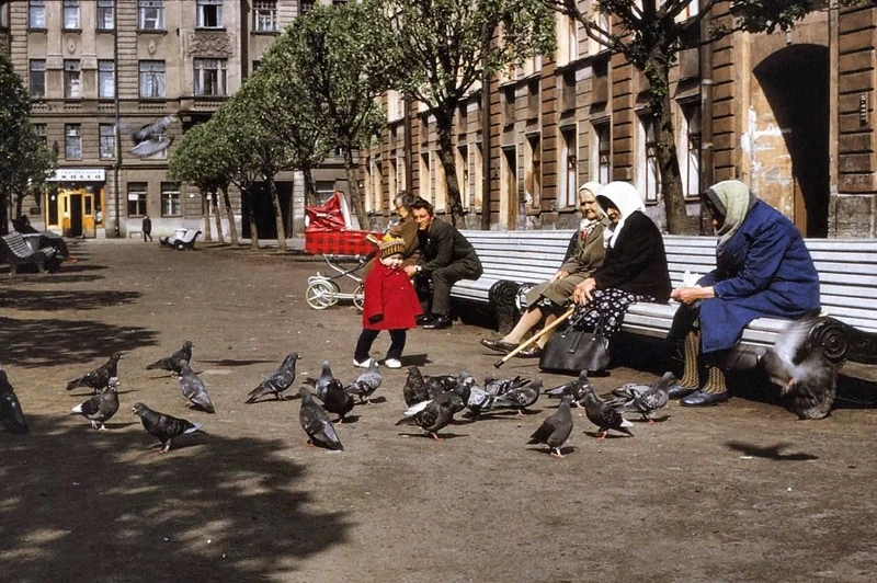 Тихий ленинградский дворик. Начало 1970-х...