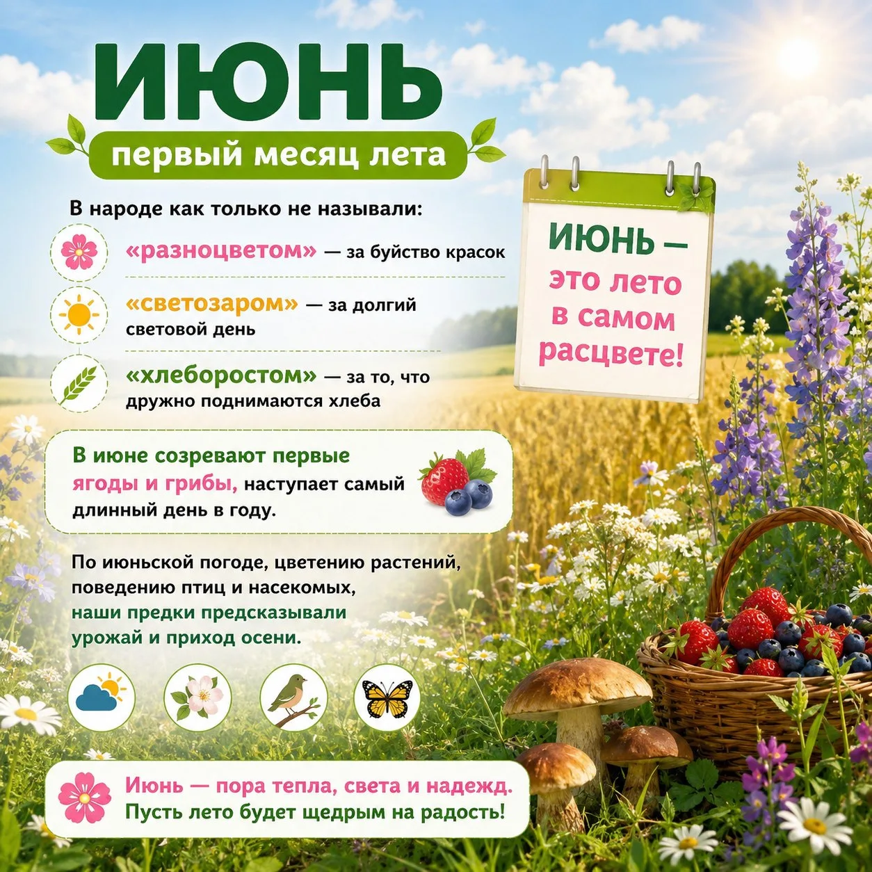 ️🌟ИЮНЬ - первый месяц лета! 🌟🌞

🤗Друзья, Июнь пришел, и мы хотим поделиться с вами интересными к
