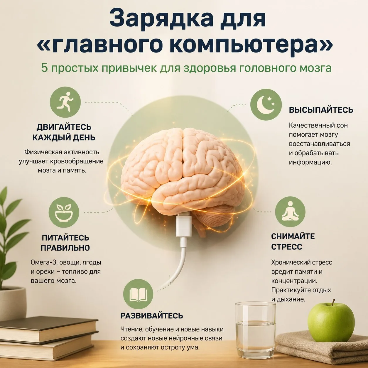 Зарядка для «главного компьютера»: 5 простых привычек для здоровья головного мозга 

Головной мозг —