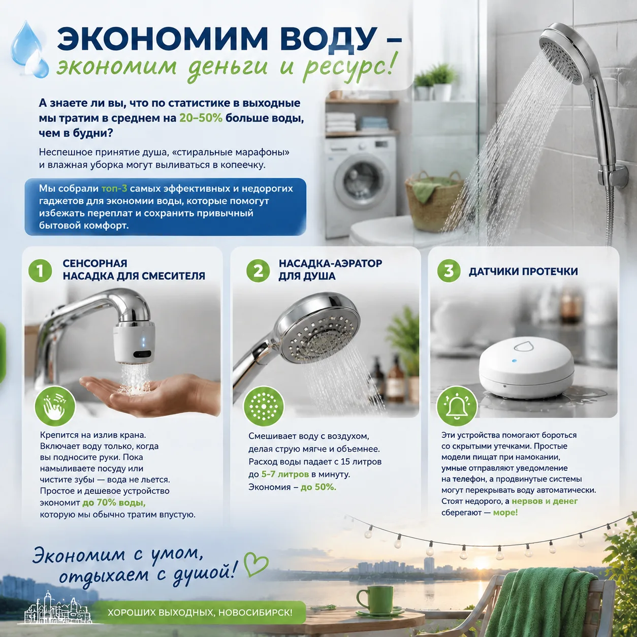 Экономим с умом, отдыхаем с душой! 

Хороших выходных, Новосибирск! 🤗