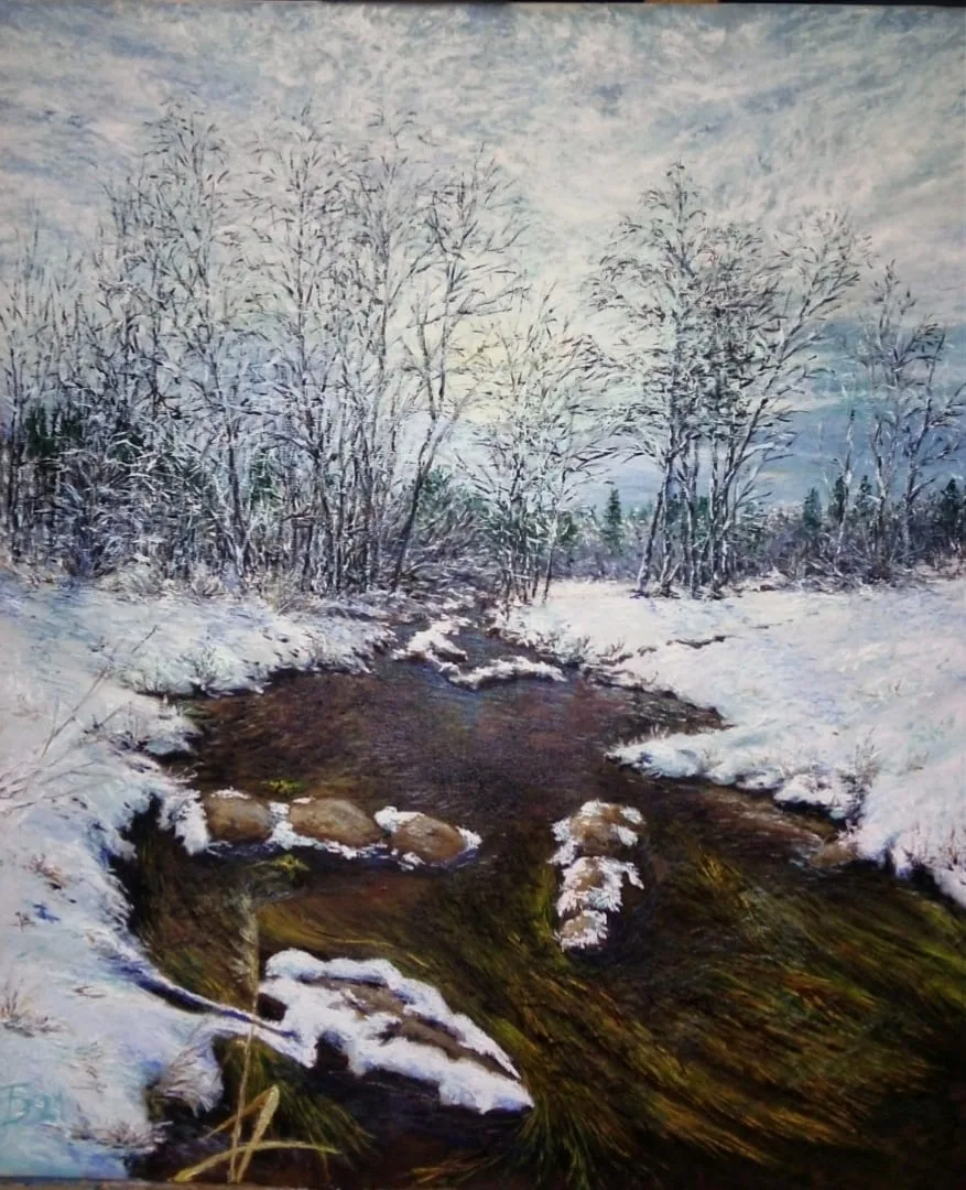 (41) ,,Зима и речка", холст, масло.