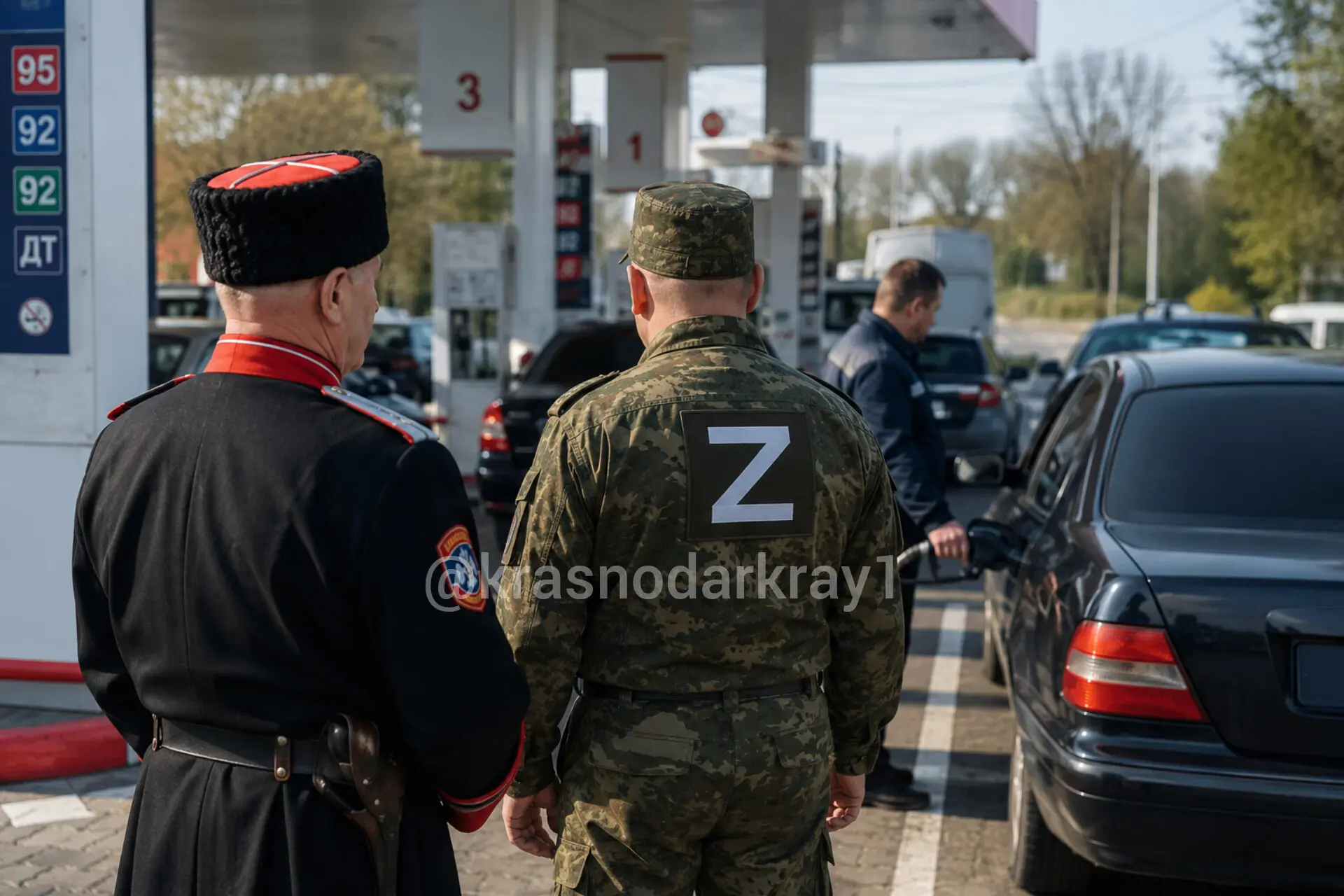 На заправках Крымского района будут дежурить казаки и участники СВО