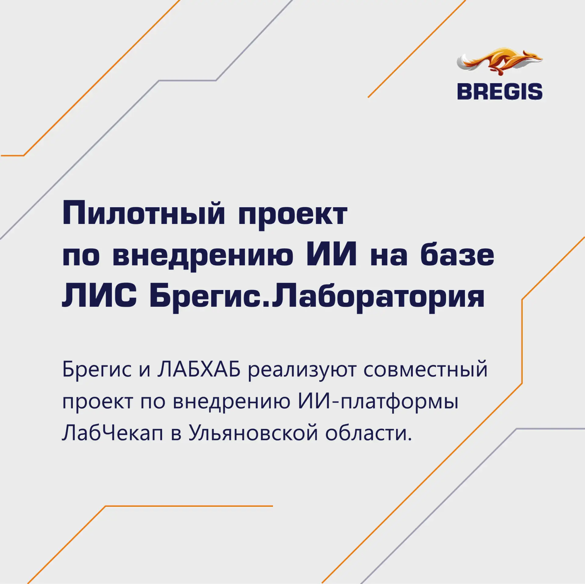 На базе ЛИС Брегис.Лаборатория запущен пилотный проект по внедрению ИИ в лабораторную д...