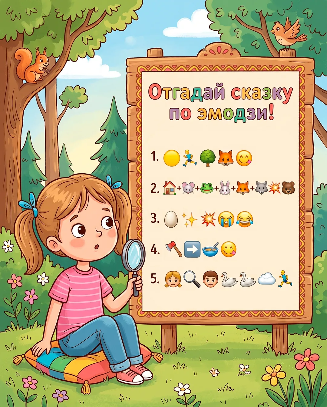 📚✨ Отгадайте русские народные сказки по эмодзи!