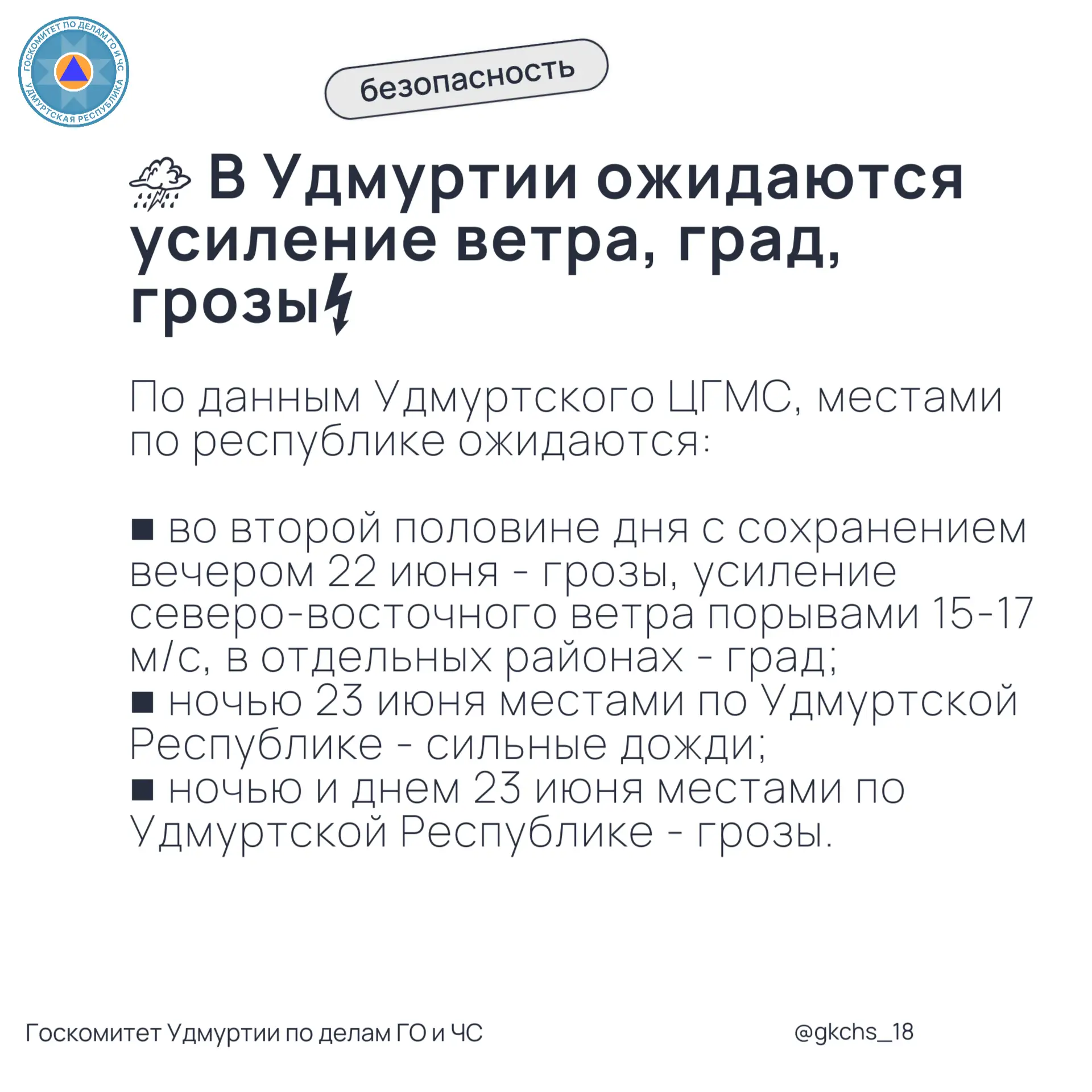 Град, сильные дожди и грозы в Удмуртии!