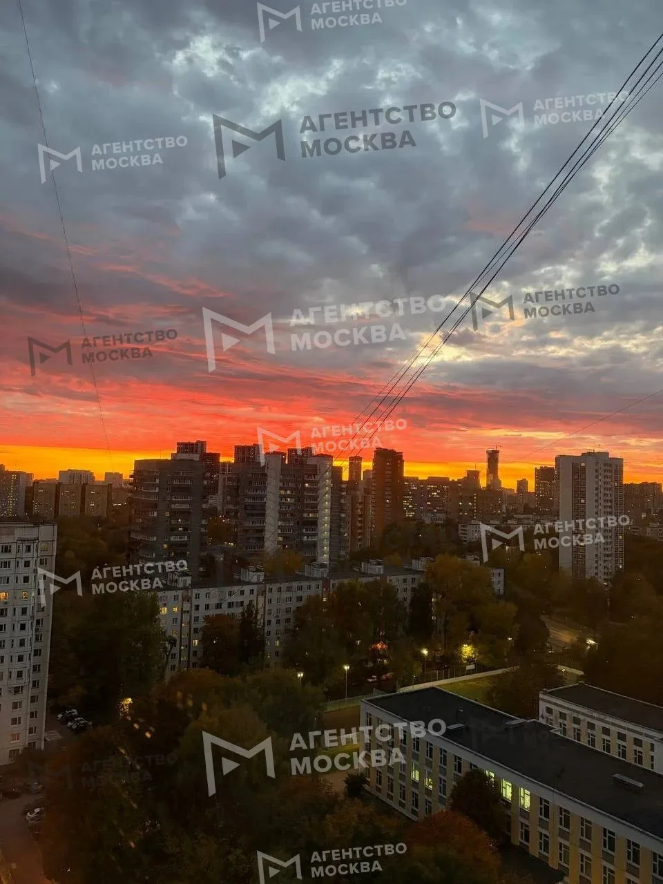 Закат в Москве и Подмосковье.